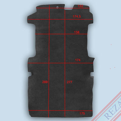 Laderaum Boden für Ford Transit Custom (langer Radstand) Schwarz