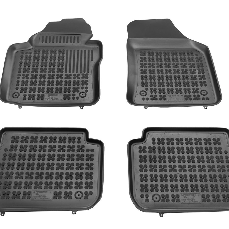 Gummi Fußmatten für Volkswagen Caddy 5-Sitzer / Schwarz Gummi Fußmatten für Volkswagen Caddy 5-Sitzer / Schwarz