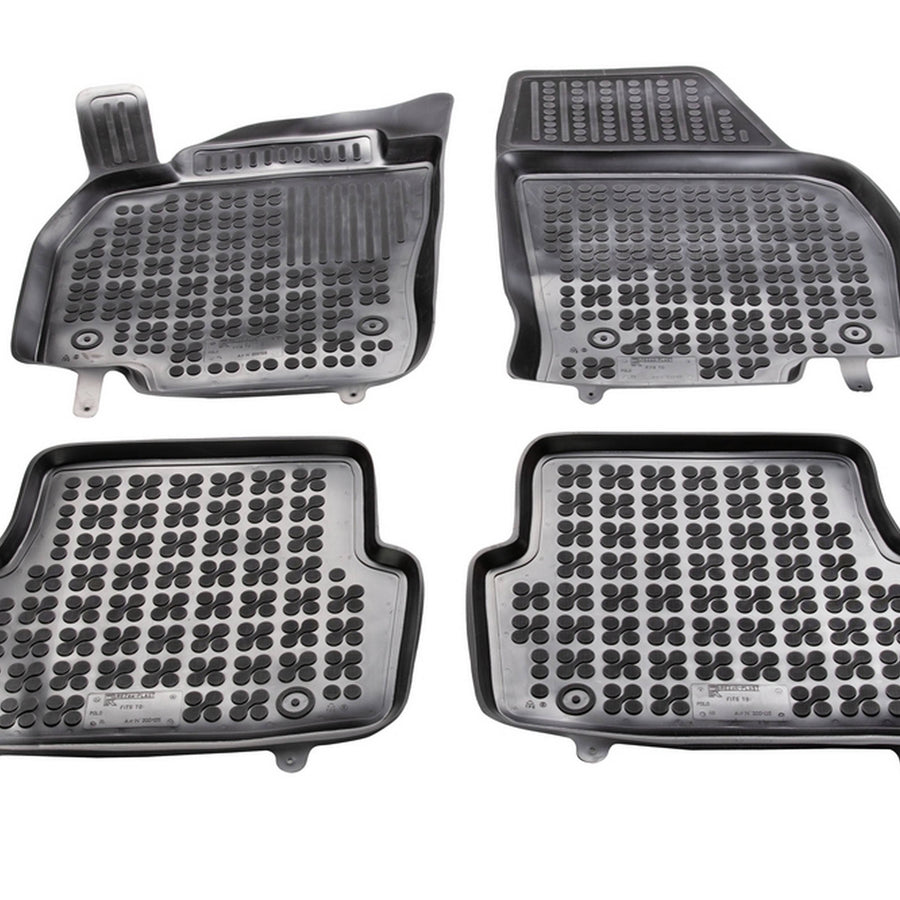 Gummi Fußmatten für Volkswagen Polo VI Schwarz Gummi Fußmatten für Volkswagen Polo VI Schwarz