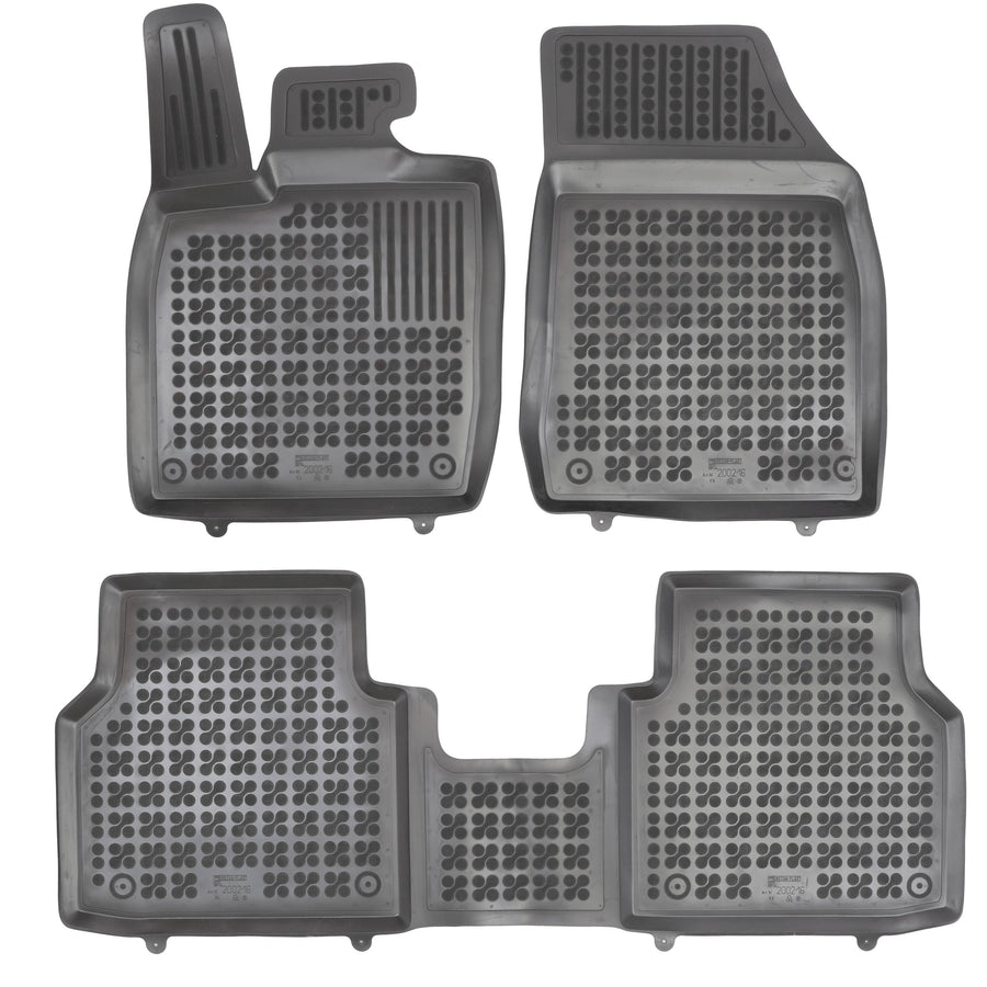 Gummi Fußmatten für Skoda Enyaq iV / VW ID.4 ID.5 Schwarz / Matte mit Verbindungsstück Gummi Fußmatten für Skoda Enyaq iV / VW ID.4 ID.5 Schwarz / Matte mit Verbindungsstück