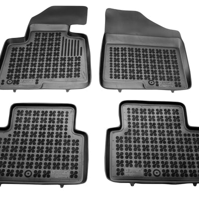 Gummi Fußmatten für Hyundai Santa Fe III Schwarz