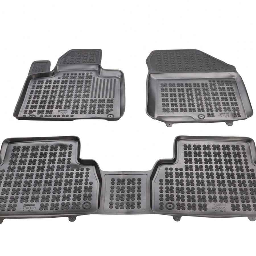 Gummi Fußmatten für Hyundai Santa Fe IV Schwarz Gummi Fußmatten für Hyundai Santa Fe IV Schwarz