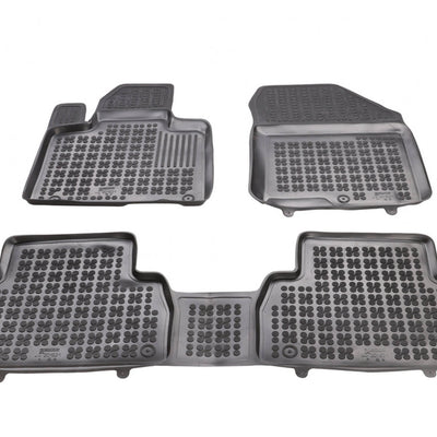Gummi Fußmatten für Hyundai Santa Fe IV Schwarz