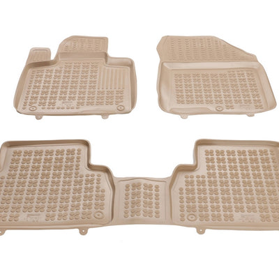 Gummi Fußmatten für Hyundai Santa Fe IV Beige