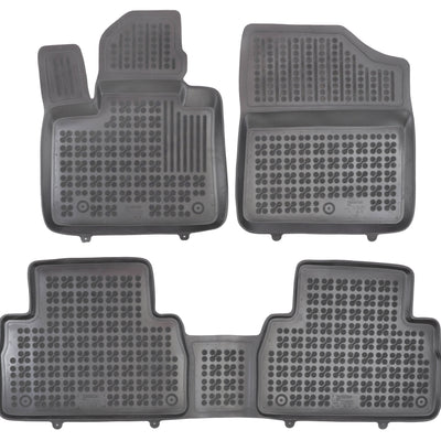 Gummi Fußmatten für Hyundai Santa Fe IV Hybrid Schwarz / 5-Sitzer