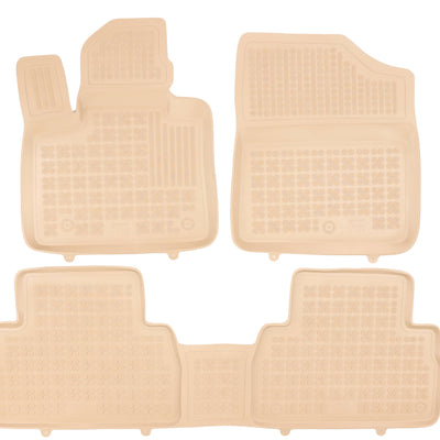Gummi Fußmatten für Hyundai Santa Fe IV Hybrid Beige / 5-Sitzer