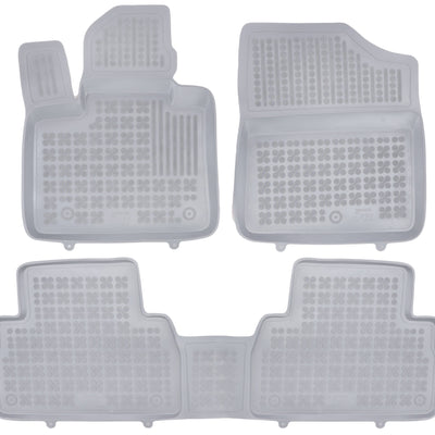 Gummi Fußmatten für Hyundai Santa Fe IV Hybrid Grau / 5-Sitzer