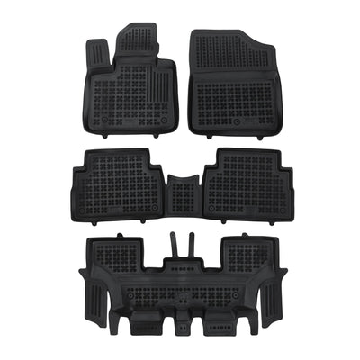 Gummi Fußmatten für Hyundai Santa Fe IV Hybrid Schwarz / 7-Sitzer