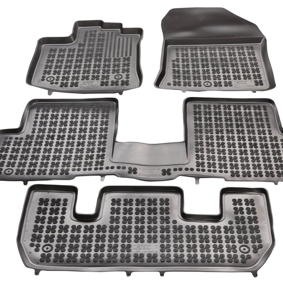 Gummi Fußmatten für Dacia Lodgy / Lodgy Stepway Schwarz / 7-Sitzer Gummi Fußmatten für Dacia Lodgy / Lodgy Stepway Schwarz / 7-Sitzer