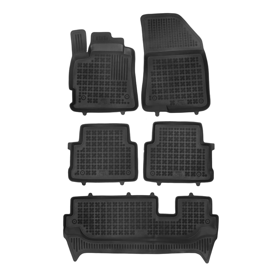 Gummi Fußmatten für Dacia Jogger Schwarz / 7-Sitzer Gummi Fußmatten für Dacia Jogger Schwarz / 7-Sitzer