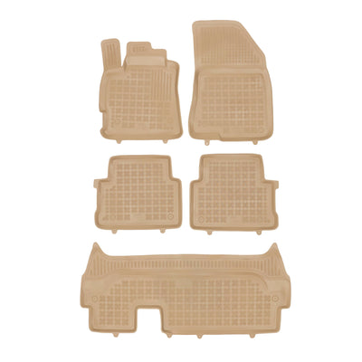 Gummi Fußmatten für Dacia Jogger Beige / 7-Sitzer