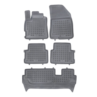 Gummi Fußmatten für Dacia Jogger Grau / 7-Sitzer