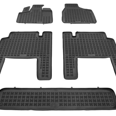 Gummi Fußmatten für Lancia-Chrysler Voyager V 7-Sitzer / Schwarz