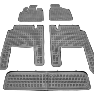 Gummi Fußmatten für Lancia-Chrysler Voyager V 7-Sitzer / Grau