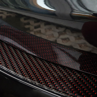 Carbon Ladekantenschutzleiste für MERCEDES  E Class  W213  Limousine 2016-2020, FL2020-2023 Schwarz-Rot Carbon
