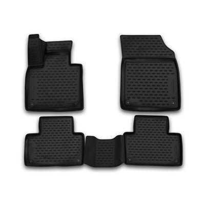 3D Element Gummi Fußmatten für VOLVO XC90, 2015->, 4er Set Schwarz