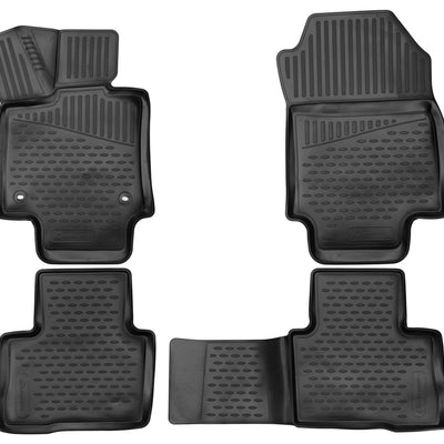 3D Element Gummi Fußmatten für TOYOTA RAV4, 12/2018->, Kombi, XA50 Hybrid, Europäische Version , 4er Set Schwarz