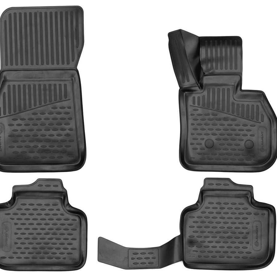 3D Element Gummi Fußmatten für BMW X1, 2016-> RHD, 4er Set Schwarz 3D Element Gummi Fußmatten für BMW X1, 2016-> RHD, 4er Set Schwarz