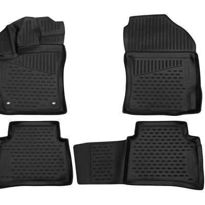 3D Element Gummi Fußmatten für TOYOTA Corolla E210 2019- Limousine (nicht Hybrid) 4er Set Schwarz
