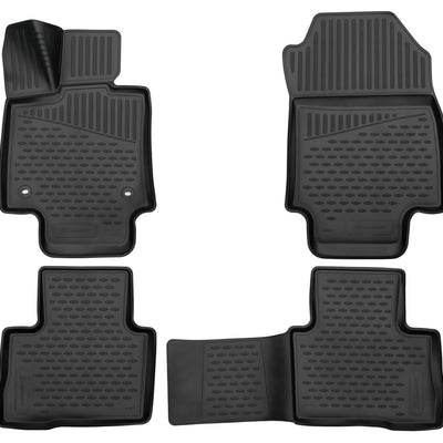 3D Element Gummi Fußmatten für TOYOTA RAV4 XA50, 2019->, Cross , 4er Set Schwarz
