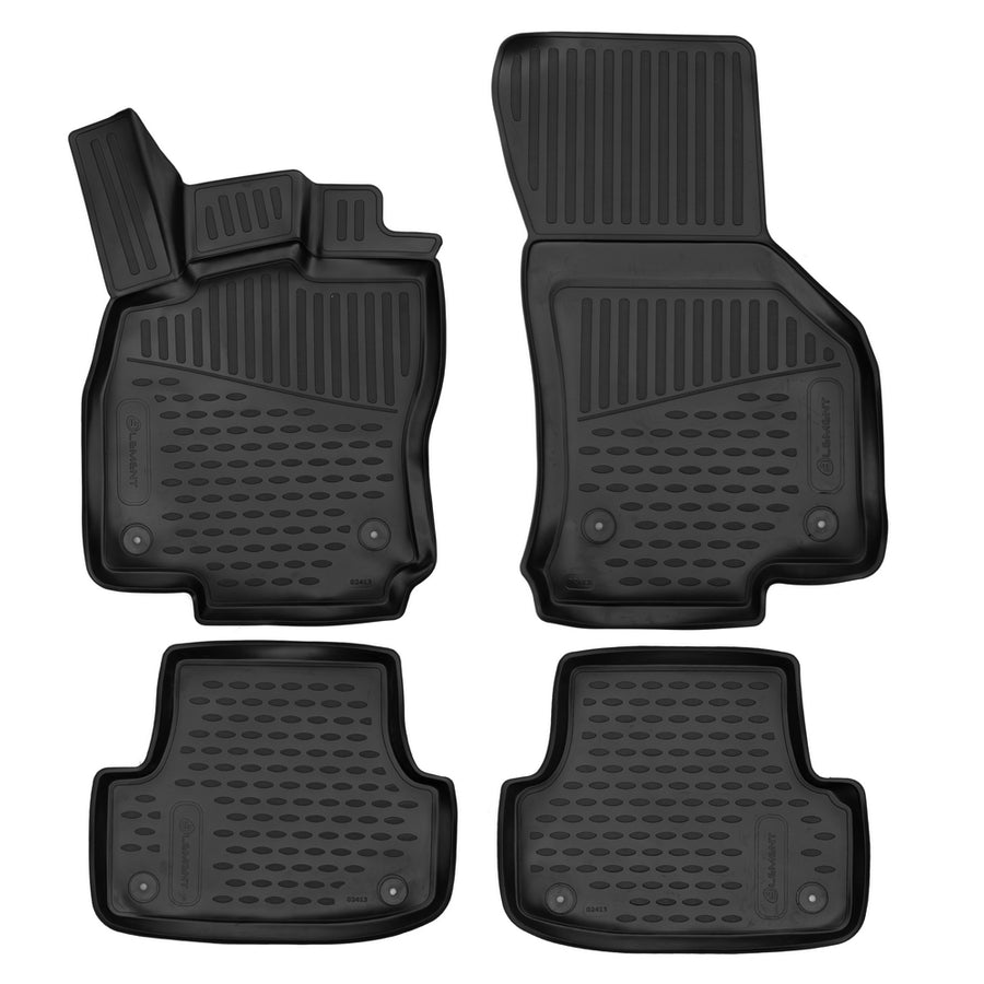3D Element Gummi Fußmatten für AUDI A3, 2016-> Limousine, 4er Set Schwarz 3D Element Gummi Fußmatten für AUDI A3, 2016-> Limousine, 4er Set Schwarz