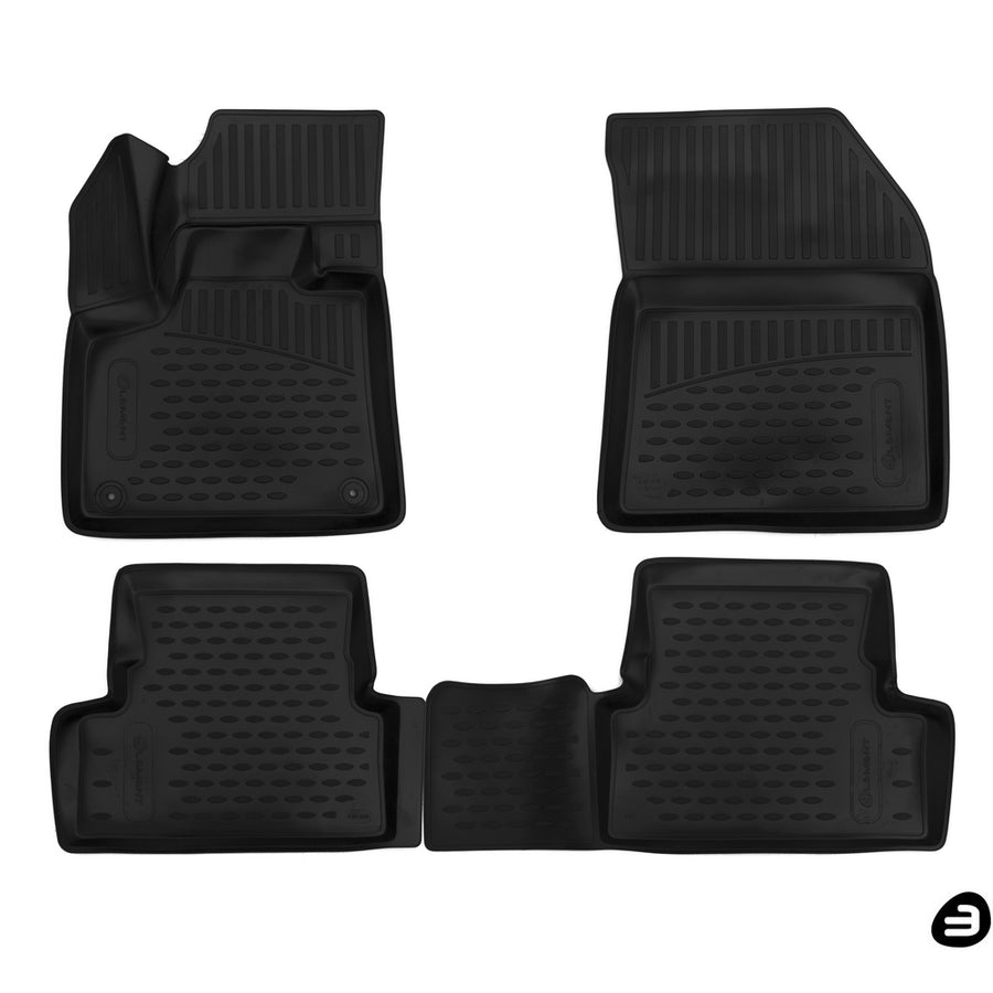 3D Element Gummi Fußmatten für PEUGEOT 3008, 2017->, SUV, 4er Set Schwarz 3D Element Gummi Fußmatten für PEUGEOT 3008, 2017->, SUV, 4er Set Schwarz