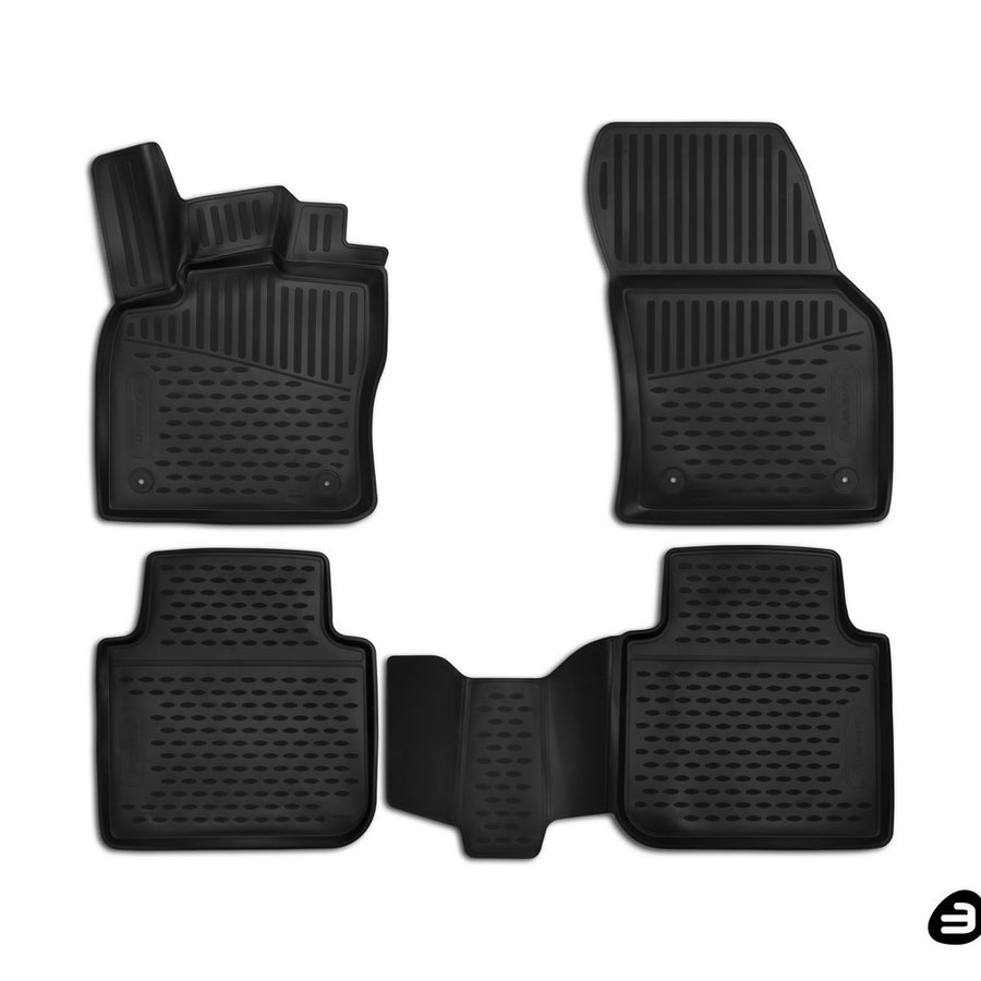 3D Element Gummi Fußmatten für SKODA Kodiaq, 2017->, 4er Set Schwarz 3D Element Gummi Fußmatten für SKODA Kodiaq, 2017->, 4er Set Schwarz