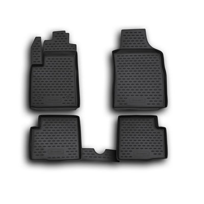 3D Element Gummi Fußmatten für FIAT 500, 2007-2015, 4er Set Schwarz