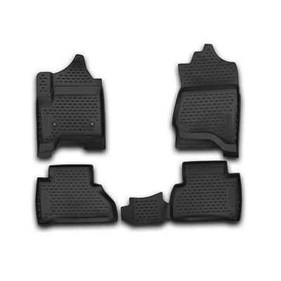 3D Element Gummi Fußmatten für CADILLAC Escalade, 2015->, 4er Set Schwarz