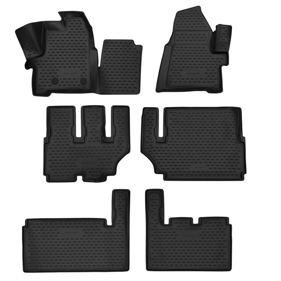 3D Element Gummi Fußmatten für FORD Tourneo Custom 8 Sitzer, 2012-2017, 6 Set Schwarz 3D Element Gummi Fußmatten für FORD Tourneo Custom 8 Sitzer, 2012-2017, 6 Set Schwarz