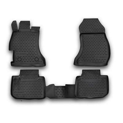 3D Element Gummi Fußmatten für SUBARU XV, 2011-2017 4er Set Schwarz