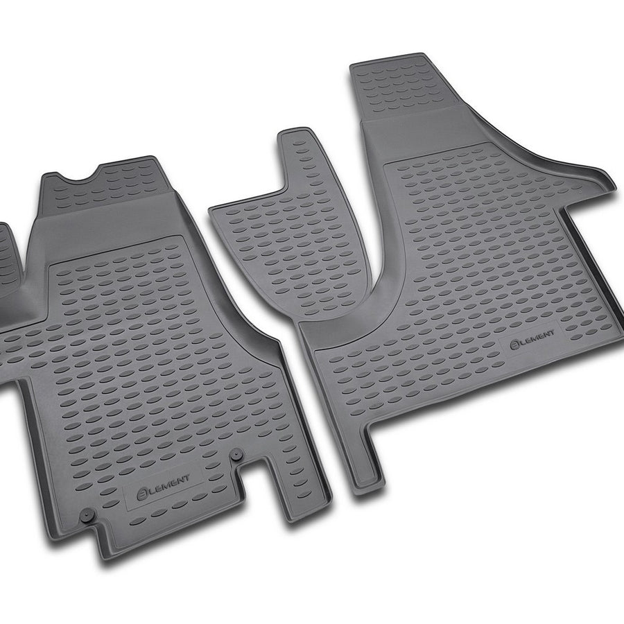 3D Element Gummi Fußmatten für VW Transporter 2004-2015, 2-er Set Schwarz 3D Element Gummi Fußmatten für VW Transporter 2004-2015, 2-er Set Schwarz