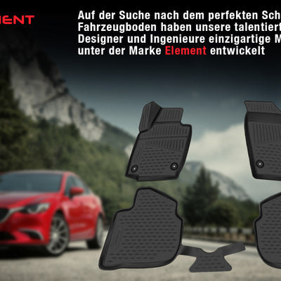 Element Gummi Fußmatten für BMW X3 (E83), 2004-2010 , 4er Set Schwarz