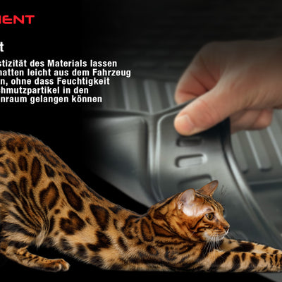 3D Element Gummi Fußmatten für TOYOTA RAV4, 12/2018->, Kombi, XA50 Hybrid, Europäische Version , 4er Set Schwarz