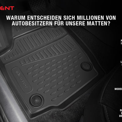 3D Element Gummi Fußmatten für CADILLAC Escalade, 2015->, 4er Set Schwarz