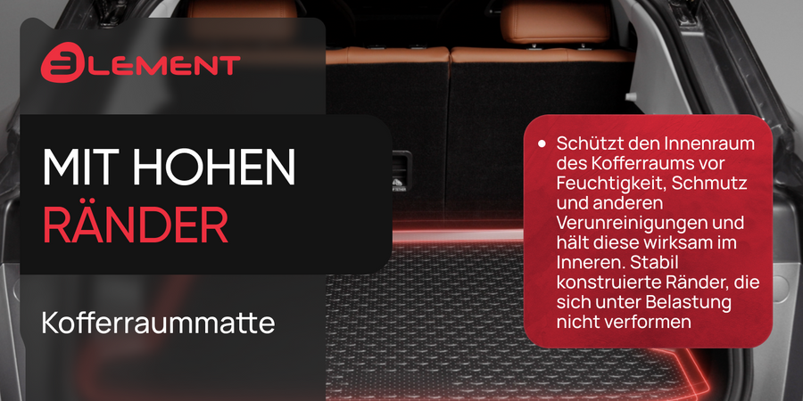 3D Element Kofferraumwanne für  RENAULT Koleos, 2008-2016, SUV Schwarz 3D Element Kofferraumwanne für  RENAULT Koleos, 2008-2016, SUV Schwarz
