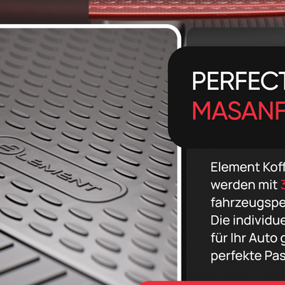 3D Element Kofferraumwanne für  HONDA Pilot, 2012-2016, SUV (geteilte Rückbank ), Schwarz