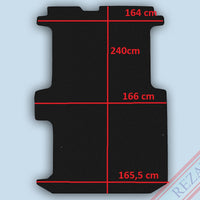 Laderaum Boden für Renault Trafic / Opel Vivaro / Nissan Primastar (kurzer Radstand) Schwarz
