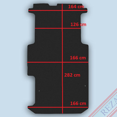 Laderaum Boden für Renault Trafic / Opel Vivaro / Nissan Primastar (langer Radstand) Schwarz