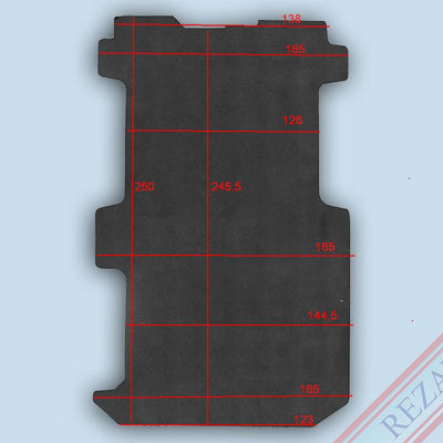 Laderaum Boden für Opel Vivaro II (3-Sitzer) / Renault Trafic III (kurzer Radstand) Schwarz