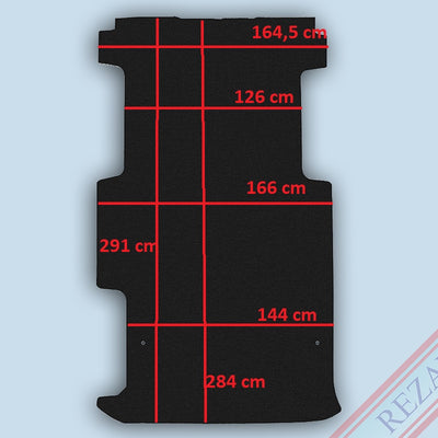 Laderaum Boden für Opel Vivaro II / Renault Trafic III (langer Radstand) Schwarz