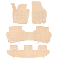 Gummi Fußmatten für Volkswagen Sharan / Seat Alhambra  (2010-) Beige / 7-Sitzer