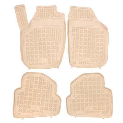 Gummi Fußmatten für Skoda Fabia II Beige