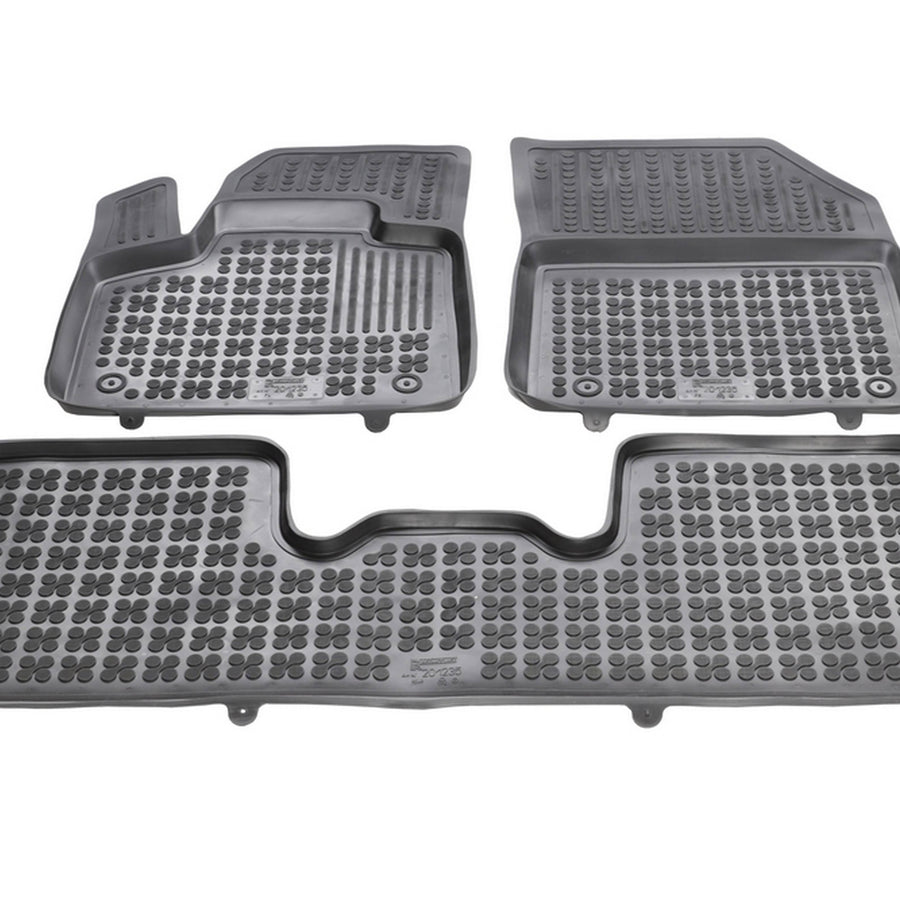 Gummi Fußmatten für Citroen DS7 ohne Tunnel im hinteren Bereich / Schwarz