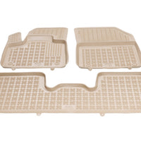 Gummi Fußmatten für Citroen DS7 ohne Tunnel im hinteren Bereich / Beige