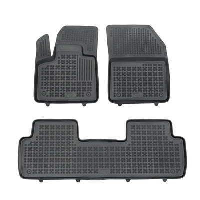Gummi Fußmatten für Peugeot 5008 II Schwarz