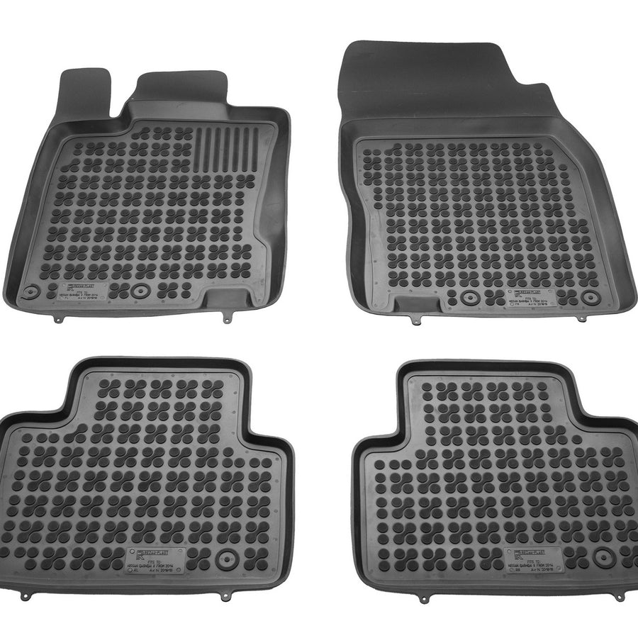 Gummi Fußmatten für Nissan Qashqai II Schwarz