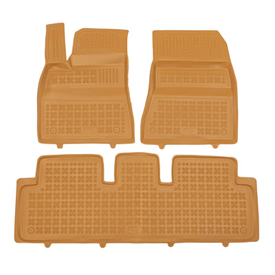 Gummi Fußmatten für Tesla 3 mit Wärmepumpe Beige / 2023- (RWD)