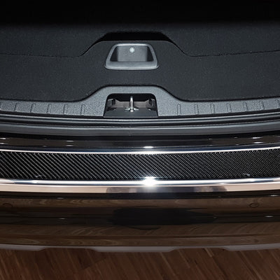 Carbon Ladekantenschutzleiste für Volvo XC60 Poliertes Stahl mit Schwarzer Carbon Farbe