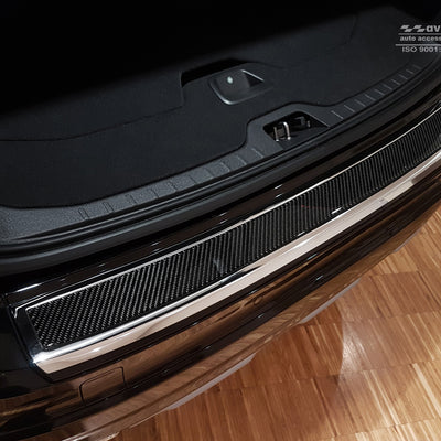 Carbon Ladekantenschutzleiste für Volvo XC60 Poliertes Stahl mit Schwarzer Carbon Farbe